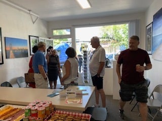 Artists and visitors gathered at Fairfield Arts gallery event in Fairfield CA.