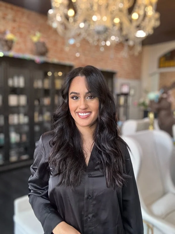 Owner Giovanna McDonnell at GioBBeauty salon in Fairfield CA, specializing in scalp treatments.